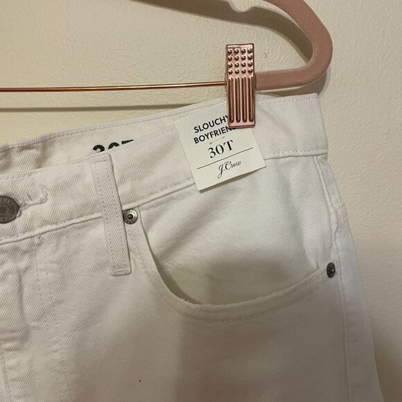 🔥 J. Crew | Slouchy Boyfriend Jean in White 30 Tall NWT - Picture 3 of 6